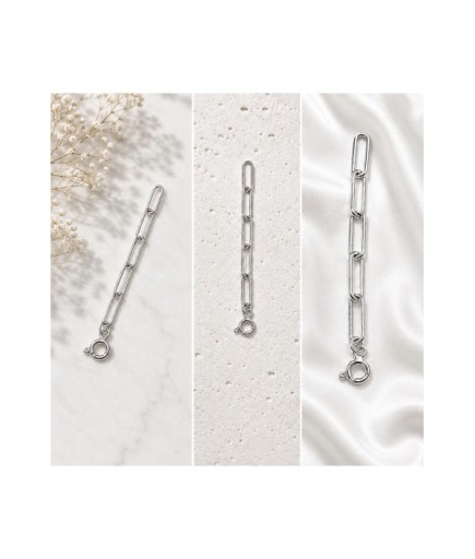 Kişiye Özel Ataç / Paperclip Uzatma Zinciri – Orjinal Gümüş 925 Ayar 3,50 mm