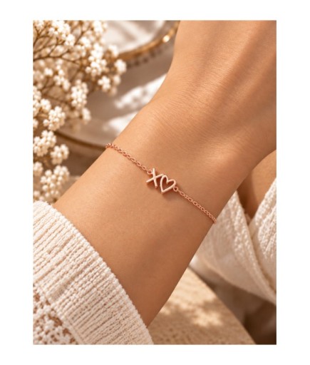 XO Kalp Tasarımlı Aşk Bilekliği 925 Ayar Orjinal Gümüş