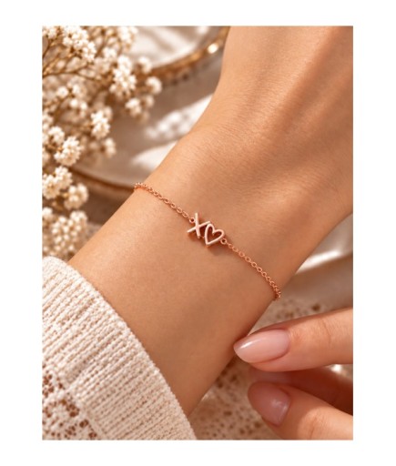 XO Kalp Tasarımlı Aşk Bilekliği 925 Ayar Orjinal Gümüş